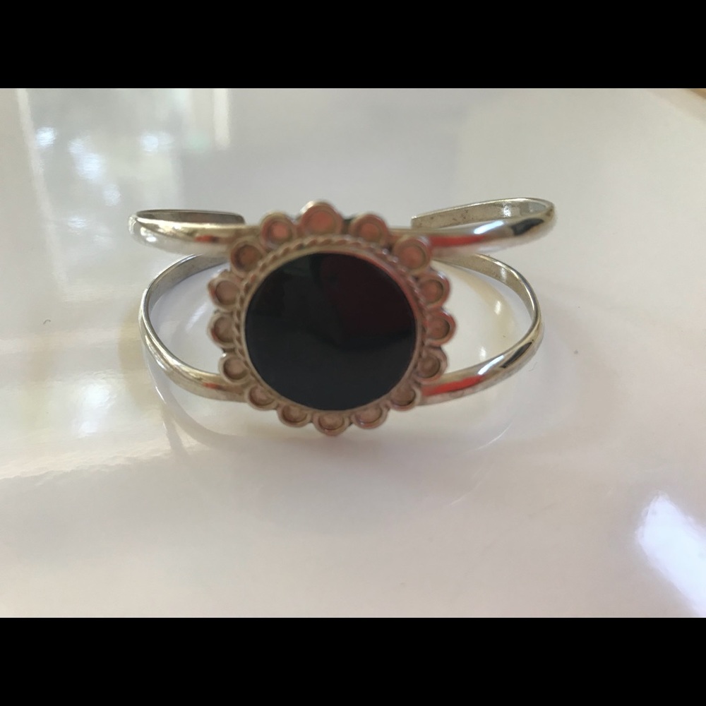 Sterling Onyx Cuff Bracelet